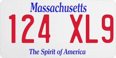 MA license plate 124XL9