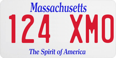 MA license plate 124XM0