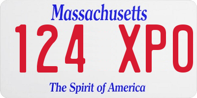 MA license plate 124XP0