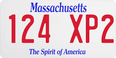 MA license plate 124XP2