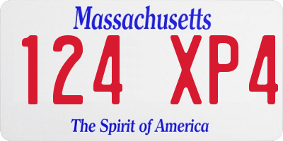 MA license plate 124XP4