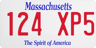 MA license plate 124XP5