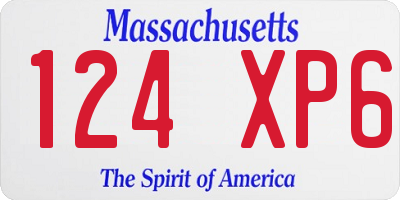 MA license plate 124XP6