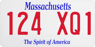 MA license plate 124XQ1