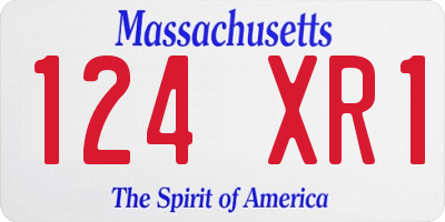 MA license plate 124XR1