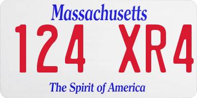 MA license plate 124XR4