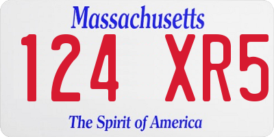 MA license plate 124XR5