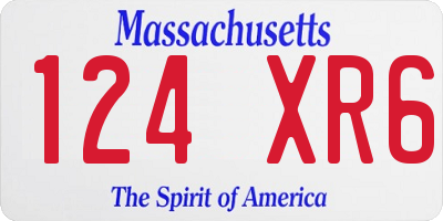 MA license plate 124XR6