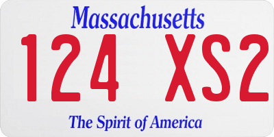 MA license plate 124XS2
