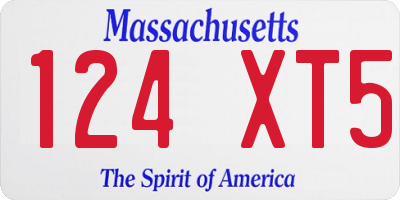 MA license plate 124XT5