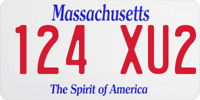 MA license plate 124XU2