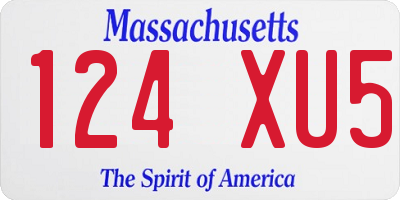 MA license plate 124XU5