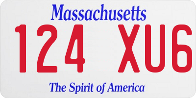 MA license plate 124XU6