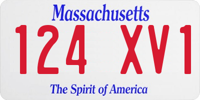 MA license plate 124XV1