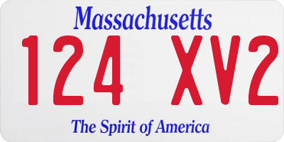 MA license plate 124XV2