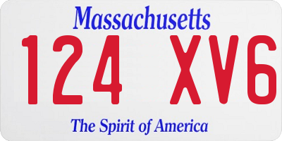 MA license plate 124XV6