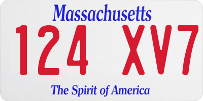 MA license plate 124XV7