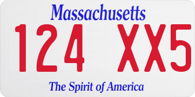 MA license plate 124XX5