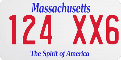 MA license plate 124XX6