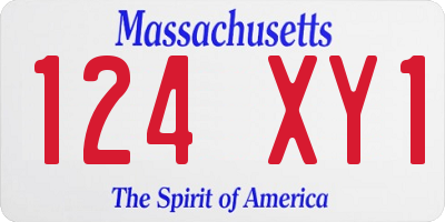 MA license plate 124XY1