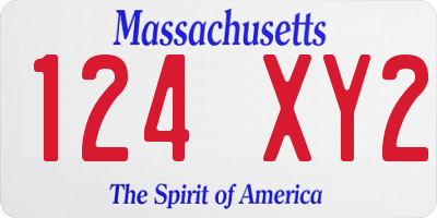 MA license plate 124XY2