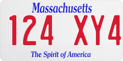 MA license plate 124XY4