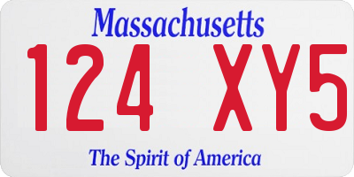 MA license plate 124XY5