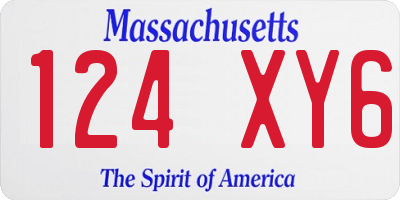 MA license plate 124XY6