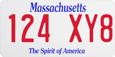 MA license plate 124XY8