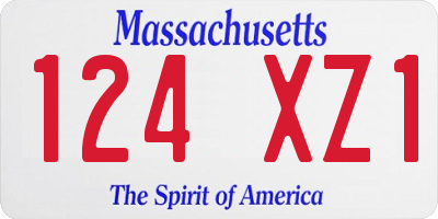 MA license plate 124XZ1