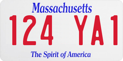 MA license plate 124YA1