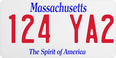 MA license plate 124YA2