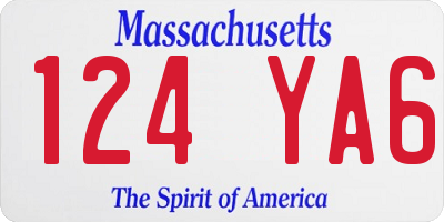 MA license plate 124YA6