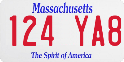 MA license plate 124YA8