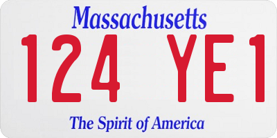 MA license plate 124YE1