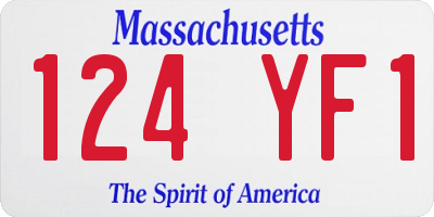 MA license plate 124YF1
