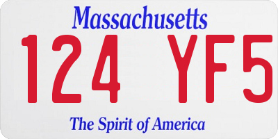 MA license plate 124YF5