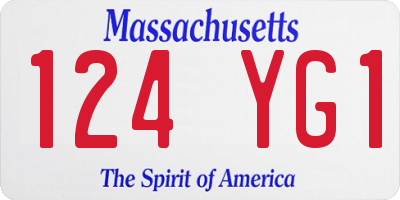 MA license plate 124YG1