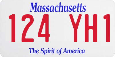 MA license plate 124YH1