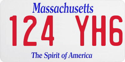 MA license plate 124YH6