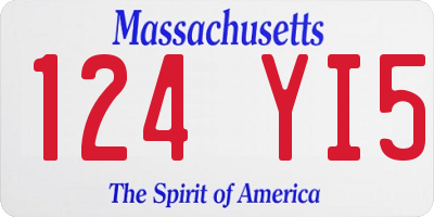 MA license plate 124YI5