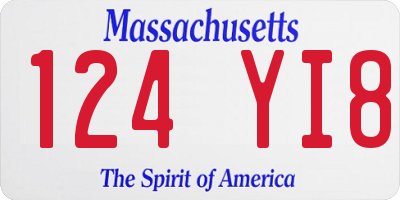 MA license plate 124YI8