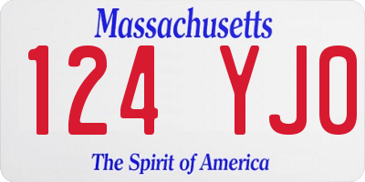 MA license plate 124YJ0