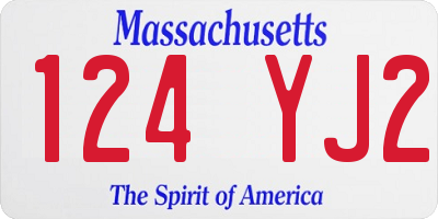 MA license plate 124YJ2
