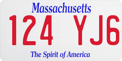 MA license plate 124YJ6