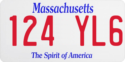 MA license plate 124YL6