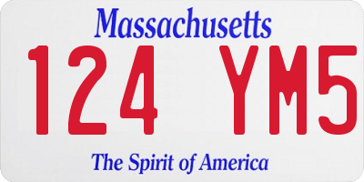 MA license plate 124YM5