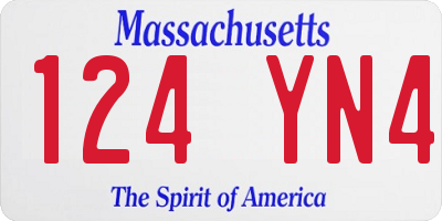 MA license plate 124YN4