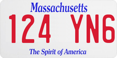 MA license plate 124YN6