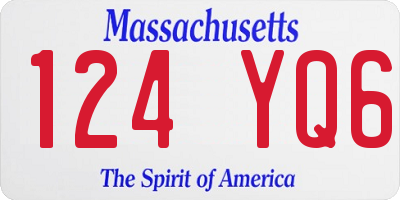 MA license plate 124YQ6